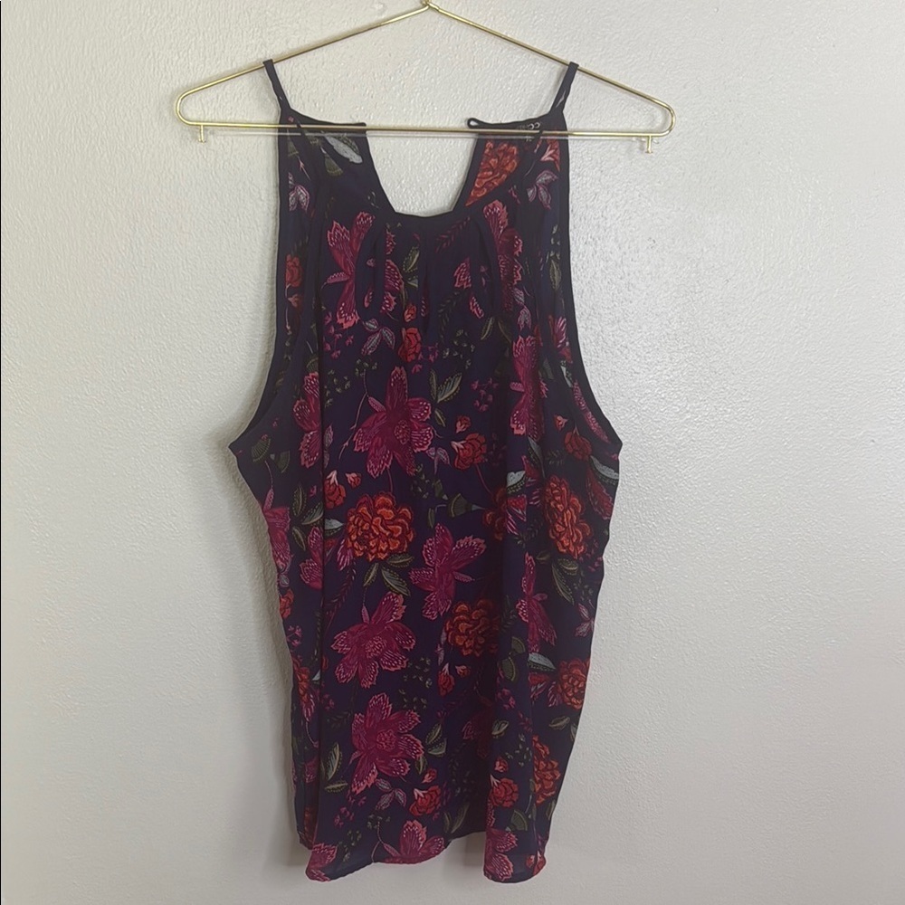Papermoon Floral Tank Top - Navy and Pinks